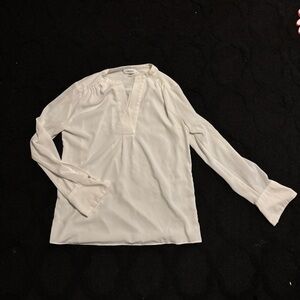 Calvin Klein White‎ Relaxed Long Sleeve Blouse